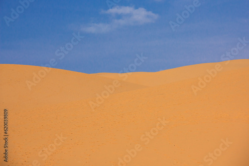 Red Sad Dune with blue sky at Muine, Vietnam