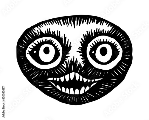 Scary Ghost Halloween Tattoo Print Ink Fear Joy Amusement Park Lunapark