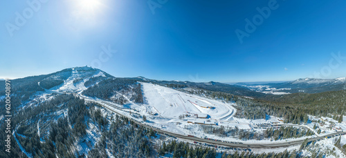 Blick auf die Skiarena am Großen Arber im Bayerischen Wald