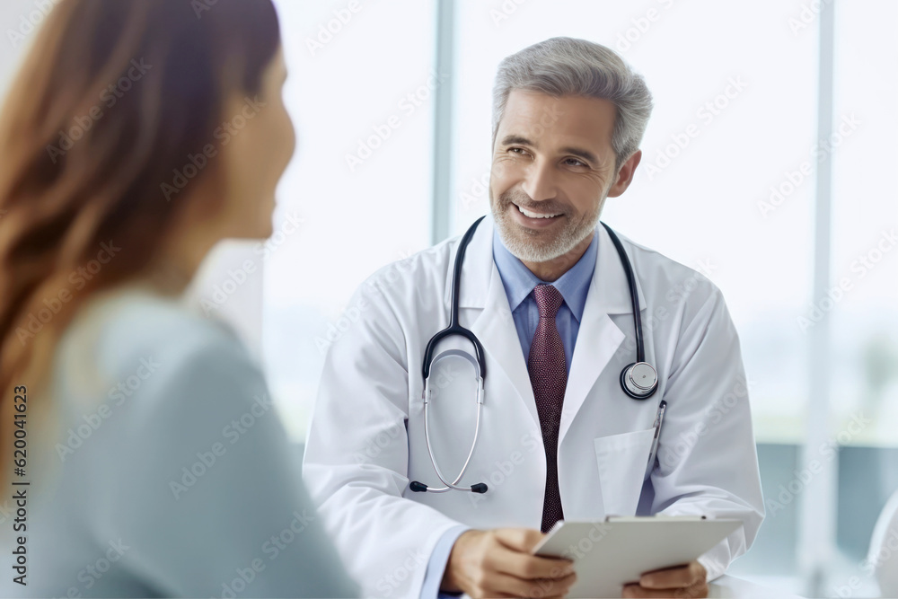Fototapeta premium doctor communicating with patient, Generative AI