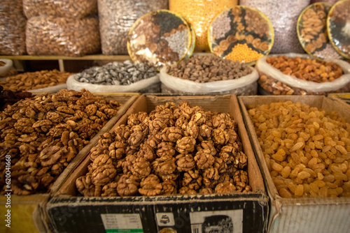 The delicious walnuts in the bazaar.