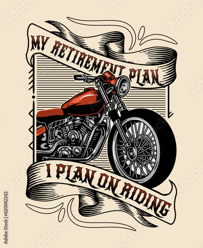 my retirement plan i plan on riding, motorcycle t-shirt design