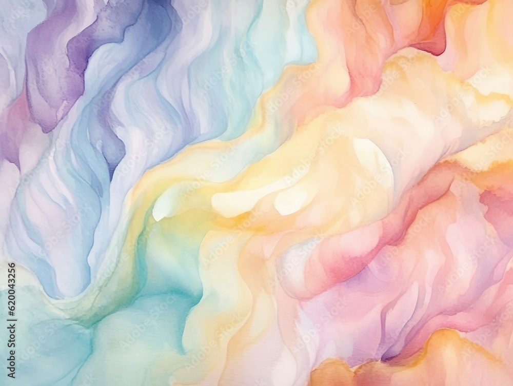 Abstract watercolor background, pastel pink and blue colors, ai generated art