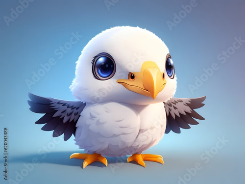 cute tiny hyperrealistic arctodus Albatross from Pokemon, chibi, adorable and fluffy, logo design, cartoon, cinematic lighting effect, charming, 3D vector art, cute and quirky photo