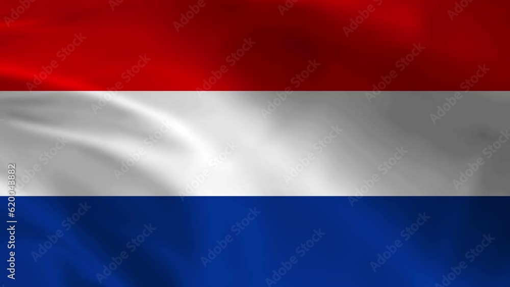 Netherlands National Flag. 4K seamless loop animation of the Netherlands flag. Realystic flag video animation Netherlands National Flag. 4K seamless loop animation of the Netherlands flag. Realystic flag video animation
