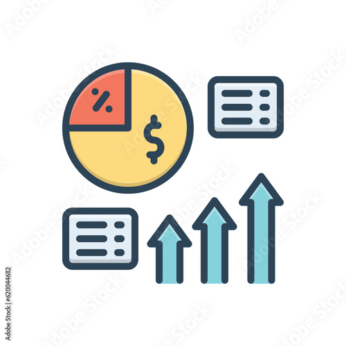 Color illustration icon for margin