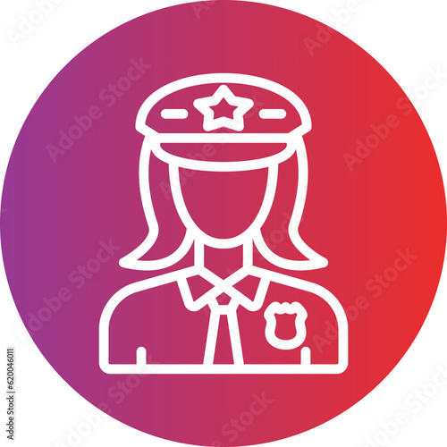 Vector Design Lady Police Icon Style