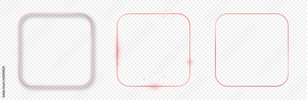 Rose gold glowing rounded square frame Rose gold glowing rounded square frame