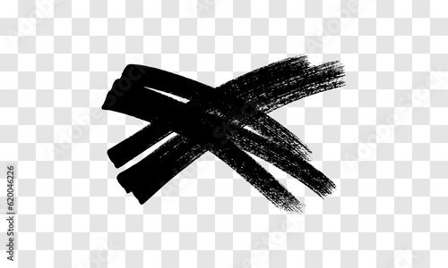 Black brush cross symbol