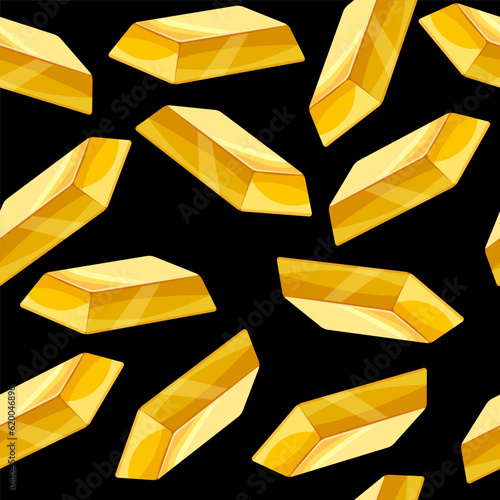 Gold bar seamless pattern, bullions golden treasury luxury rich