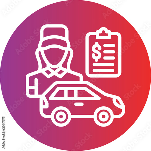 Vector Design Car Saleswoman Icon Style