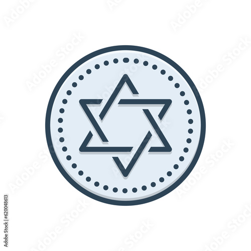 Color illustration icon for jewish