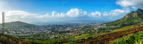 Aerial view of Cape Town skyline from lookout viewpoint