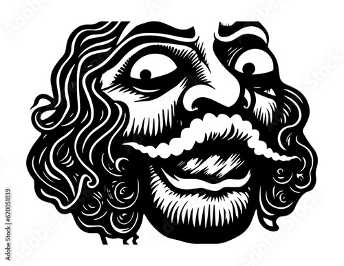 The face of an old man living by the sea mustache grandfather Poseidon