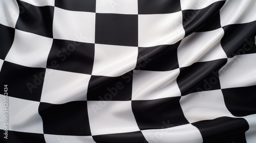 Checkered black and white flag. Generative AI © NorLife