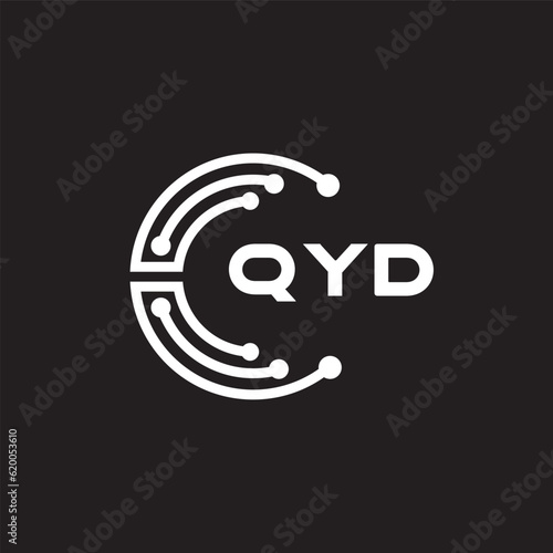 QYDletter technology logo design on black background. QYDcreative initials letter IT logo concept. QYDsetting shape design 