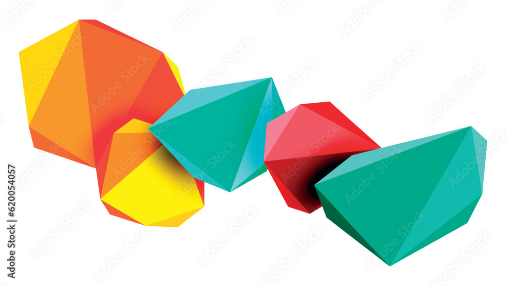 Abstract low poly stone design. Geometric 3d vector design element Abstract low poly stone design. Geometric 3d vector design element