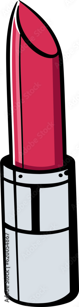 Vibrant Lipstick Illustration, A Stylish Cosmetics Design for Beauty and Fashion