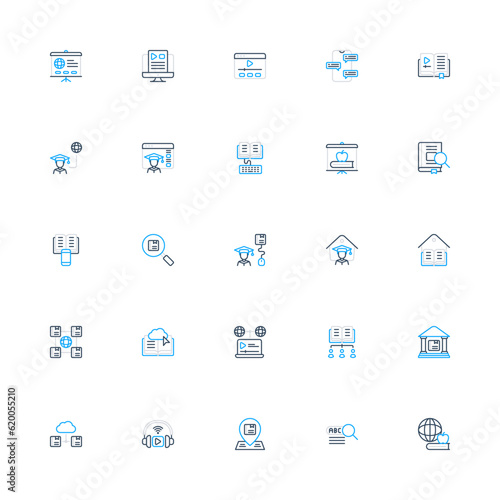 eLearning Duoline 2d Icon. Editable stroke. Pixel Perfect at 32x32