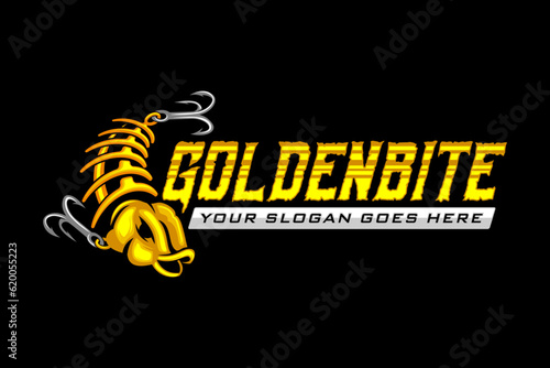 Fishing Logo golden lures fish fishing logo, design template vector illustration