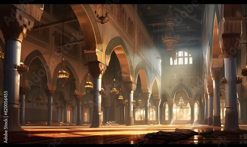 interior room in the mosque  ramadan  islamic  generative ai