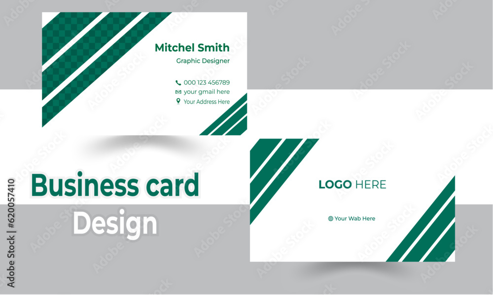 Double-sided creative business card template. Portrait and landscape orientation. Horizontal and vertical layout. Vector illustration Double-sided creative business card template. Portrait and landscape orientation. Horizontal and vertical layout. Vector illustration