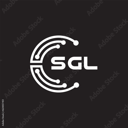 SGL letter technology logo design on black background. SGL creative initials letter IT logo concept. SGL setting shape design.
 photo