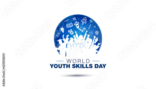 15 July, World Youth Skills Day. Skilled Young students and teachers celebrating success. Technical and vocational education and training concept.