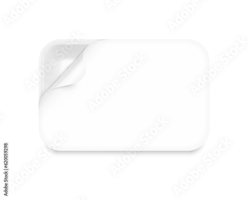 Tray container corner mockup. Vector illustration isolated on white background. It's easy to show your product inside the container. Flat lay view. EPS10.