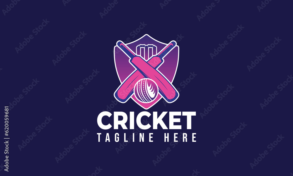 Cricket Sports Logo Vector Design Cricket Sports Logo Vector Design
