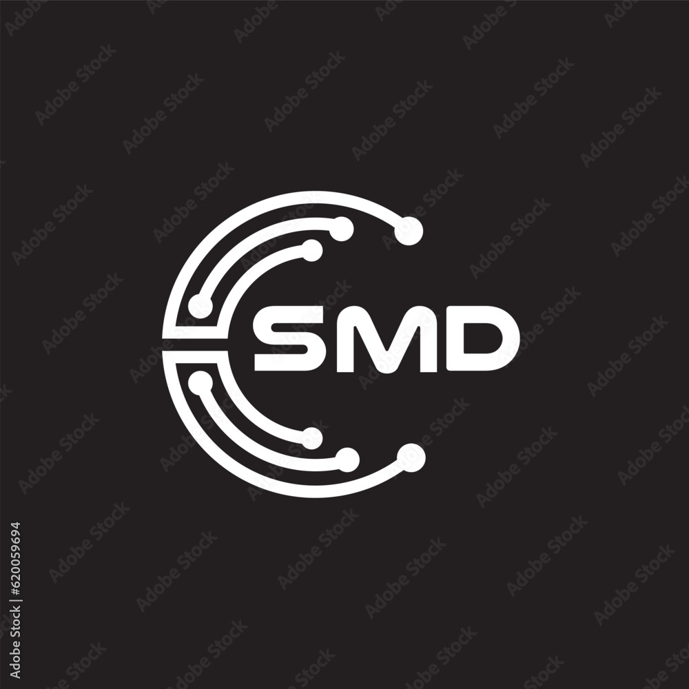 SMD letter technology logo design on black background. SMD creative initials letter IT logo concept. SMD setting shape design.
SMD letter technology logo design on black background. SMD creative initials letter IT logo concept. SMD setting shape design.