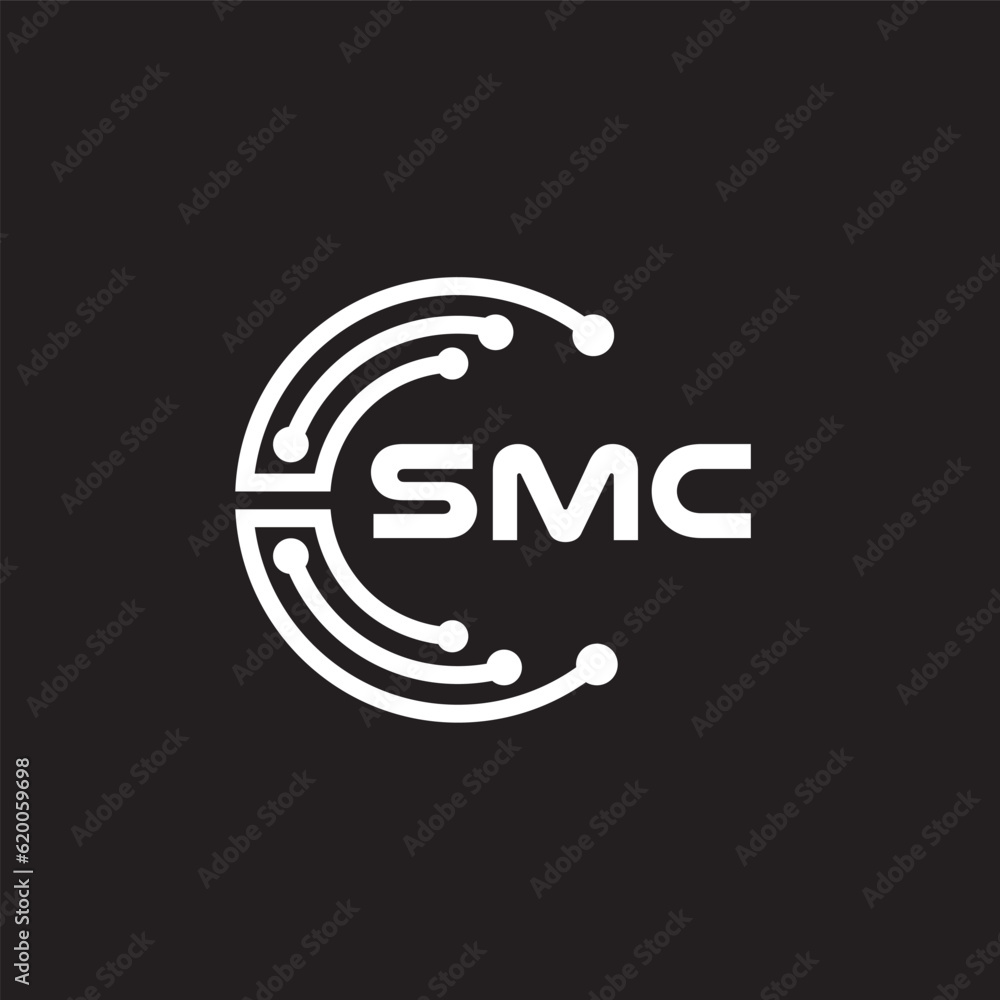 SMC letter technology logo design on black background. SMC creative initials letter IT logo concept. SMC setting shape design.
SMC letter technology logo design on black background. SMC creative initials letter IT logo concept. SMC setting shape design.