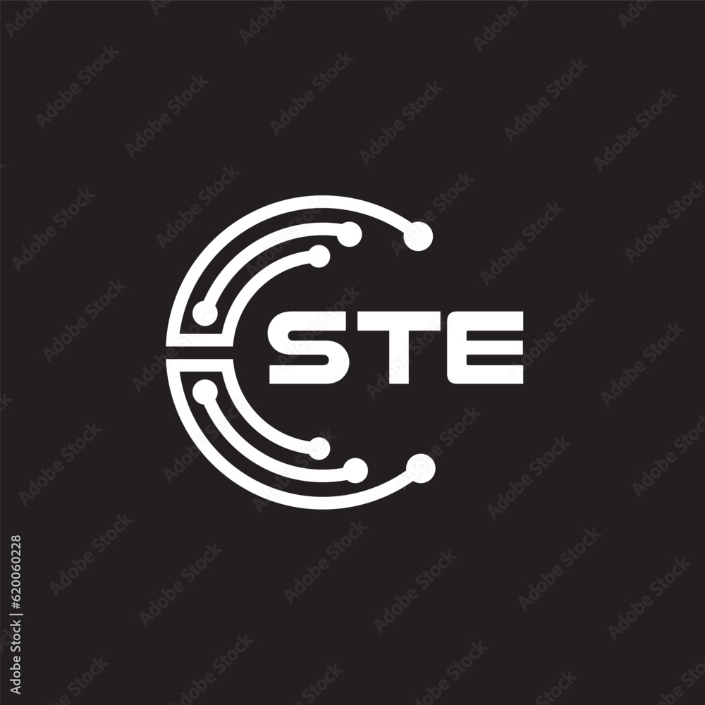 STE letter technology logo design on black background. STE creative initials letter IT logo concept. STE setting shape design.
STE letter technology logo design on black background. STE creative initials letter IT logo concept. STE setting shape design.