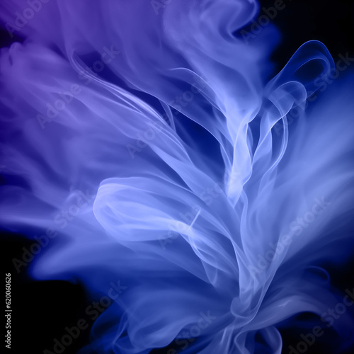 青い煙のアート「AI生成画像」