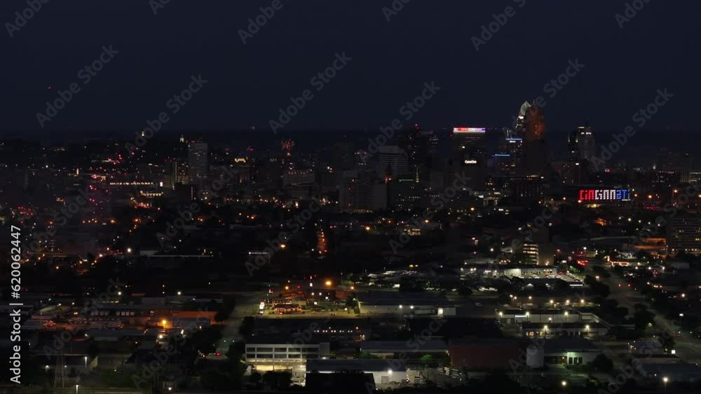 Cincinnati Downtown on the 4th of July, Independence Day fireworks show 2023 Cincinnati Downtown on the 4th of July, Independence Day fireworks show 2023