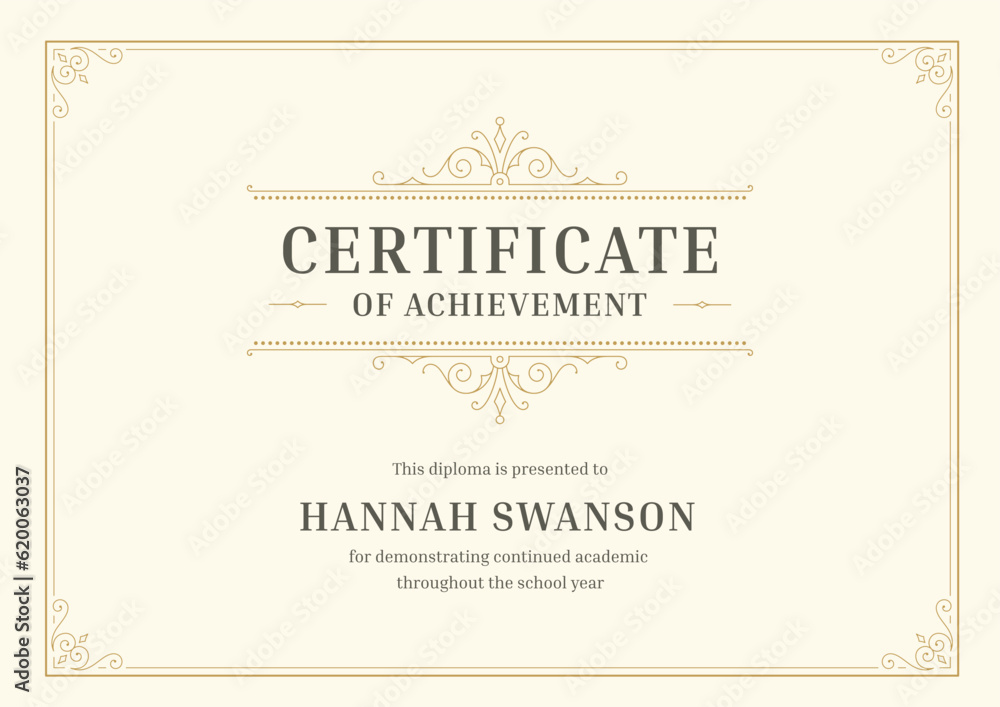 Graduation diploma academic certificate calligraphy coupon classic ornate template vector flat Graduation diploma academic certificate calligraphy coupon classic ornate template vector flat