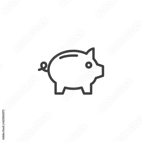 Piggy bank line icon