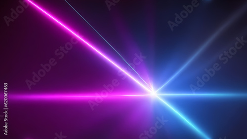 Futuristic high speed blue pink beam ray neon light