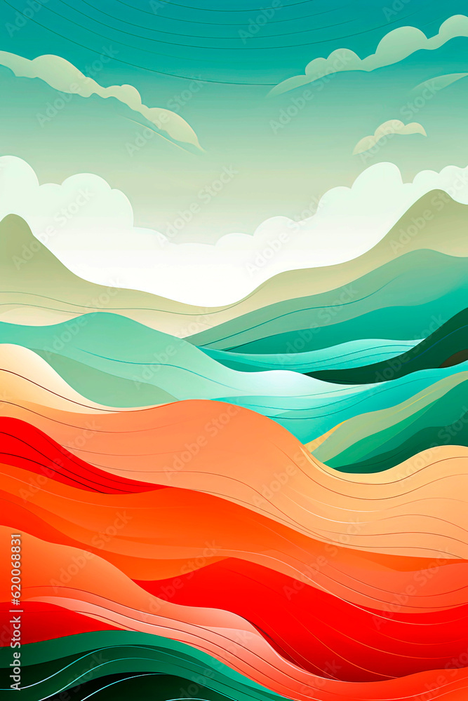 Generative AI Vector illustration of abstract creative background in minimal trendy style with copy space for text in spring tints. Generative AI Vector illustration of abstract creative background in minimal trendy style with copy space for text in spring tints.