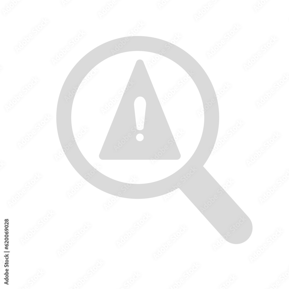trouble search icon with exclamation mark and magnifier icon trouble search icon with exclamation mark and magnifier icon