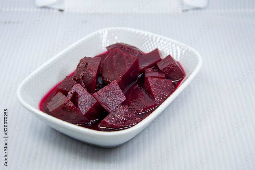 Turkish appetizer prepared with red beetroot, garlic and vinegar