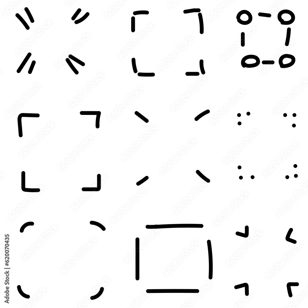 Hand drawn Set line borders, sketch strokes, Doodle style brushes Hand drawn Set line borders, sketch strokes, Doodle style brushes