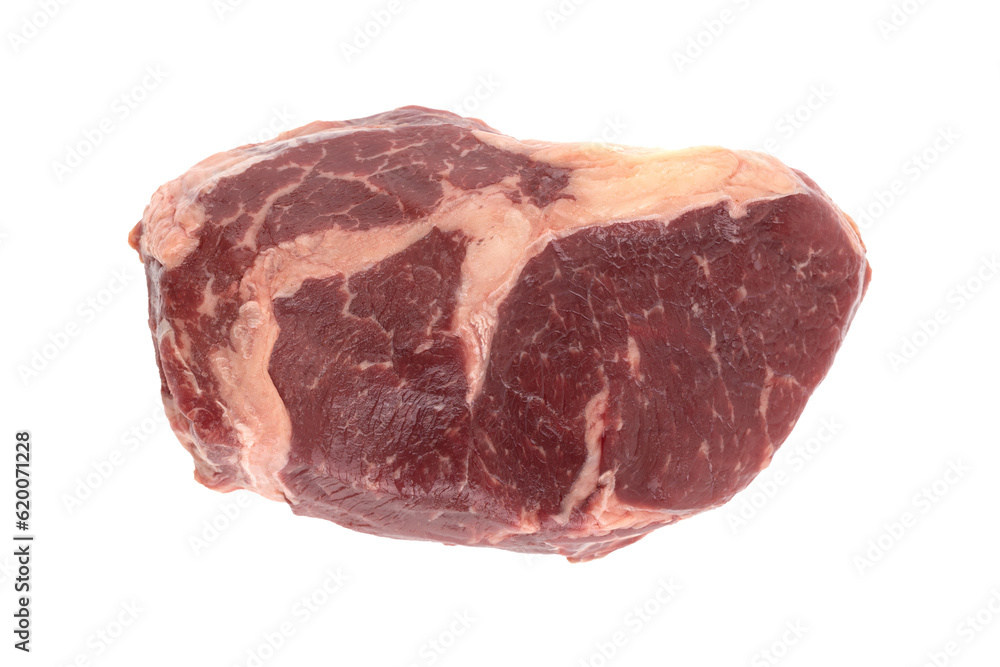 Raw beef steak on a white background. Beef steak closeup isolated on white background. Raw beef steak on a white background. Beef steak closeup isolated on white background.