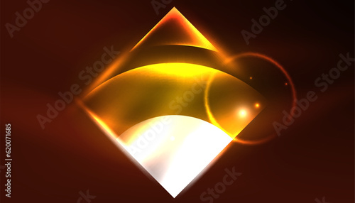 Abstract background vector neon glowing geometric elements. Hi-tech design for wallpaper, banner, background, landing page, wall art, invitation, prints, posters