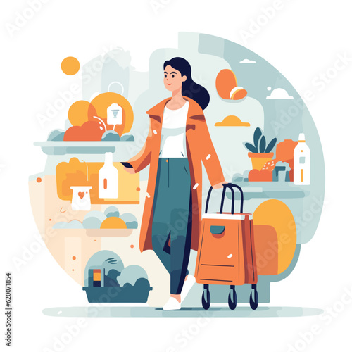 Online shopping and E-commerce concept set. Sale, orders, online payment, delivery, loyalty program.