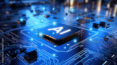 Futuristic Circuit Board AI Generative AI