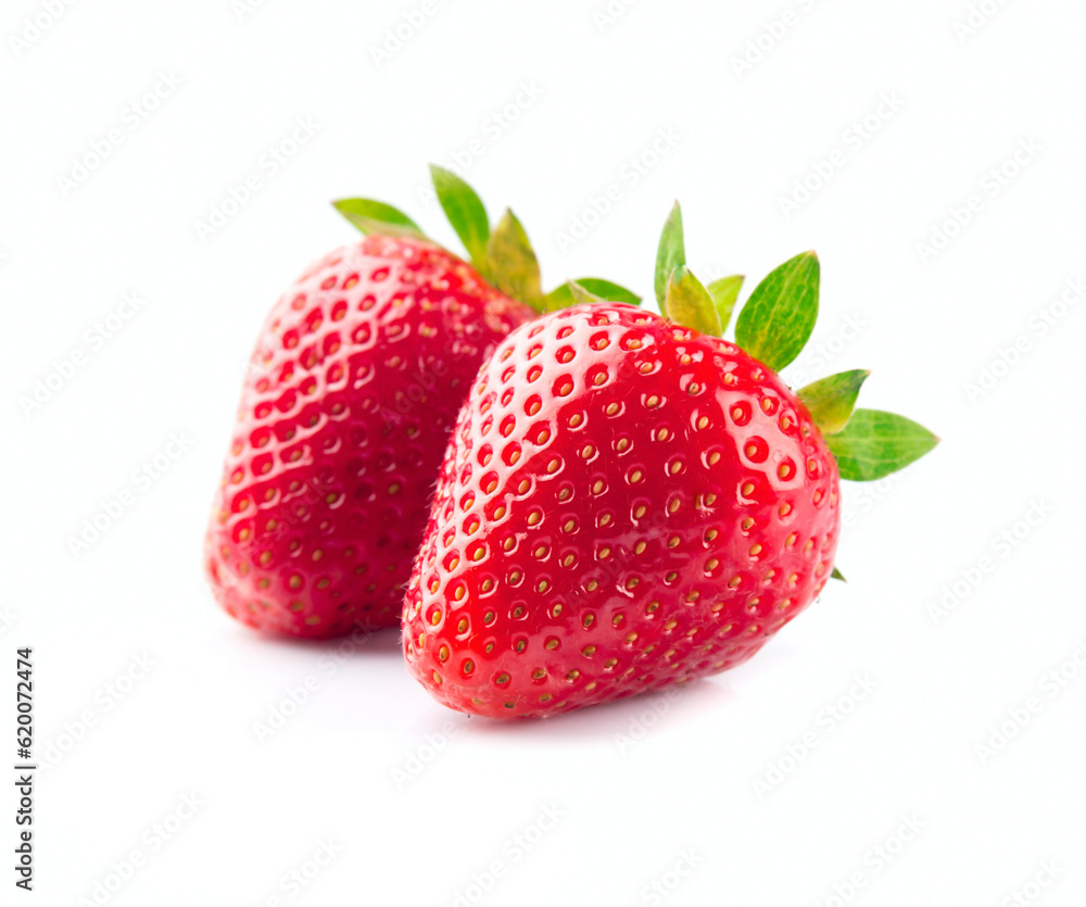 Strawberry closeup on white backgrounds Strawberry closeup on white backgrounds