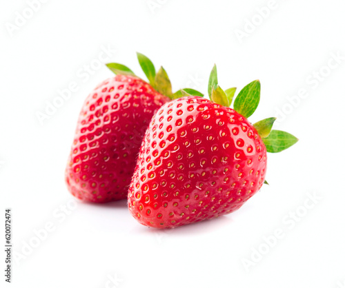 Strawberry closeup on white backgrounds