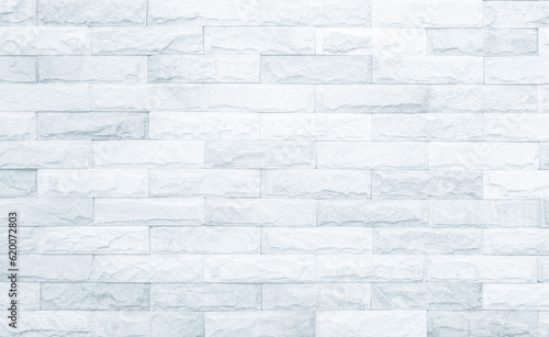 White grunge brick wall texture background for stone tile block painted in grey light color wallpaper.