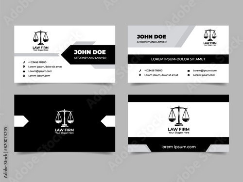 Set of Monochrome Law Firm Business Card Template